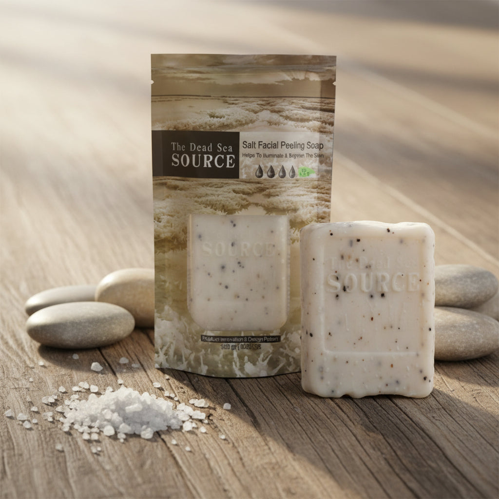 Dead Sea Salt Facial Peeling Soap - illuminate & Brighten The Skin - By The Dead Sea Source