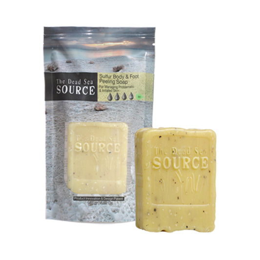 Dead Sea Sulfur Body & Foot Peeling Soap - Managing Problematic & Irritated Skin -  By The Dead Sea Source