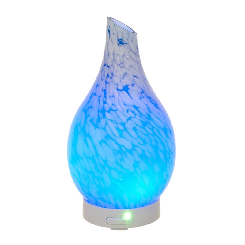 Aromar -Hydria Abstract Glass  Diffuser - white blue