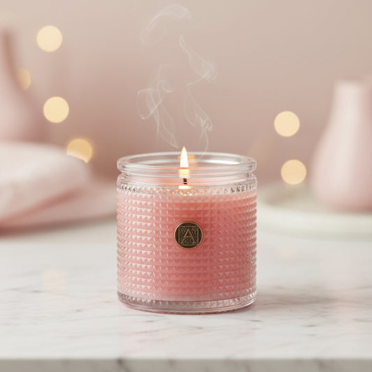 Aromatique- Pomelo Pomegranate - Textured Glass Candle