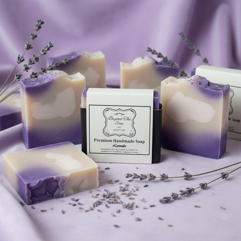 Beyond the Soap handmade natural lavender soap bar with organic shea butter and essential oils